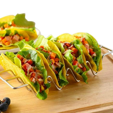 

Fovolat Taco Holder Stand Taco Tray Holds up to 4 Tacos Taco Tray Use as a Shell Baking Rack Safe for Dishwasher Oven and Grill way