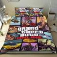thumbnail image 1 of Grand Theft Auto GTA Conjunto de sábanas temático, trío de piezas, cómodo y amigable con la piel, diseño único, regalo de decoración para el hogar para familiares, amigos y fans,140cm *210cm, 1 of 6