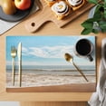 thumbnail image 2 of Ocean Placemats Set of 8 Beach Sand Blue Sky Waves Scenery Summer Horizon Place Mats Indoor Wipeable Table Mats Washable Cloth Dining Table Placemats for Kitchen Holiday Party Home Decor 13x19 Inch, 2 of 9