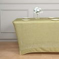 thumbnail image 2 of Efavormart 6ft Metallic Champagne Glitter Rectangular Spandex Fitted Table Cover, Stretch Fit Tablecloth, 2 of 9