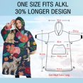 thumbnail image 4 of Oversized Wearable Blanket Hoodie,French Bulldog Dog and Pioneer Flower Sherpa Blanket Hoodie with Super Pockets,Super Warm Fuzzy Pullover for Women & Men, 4 of 6