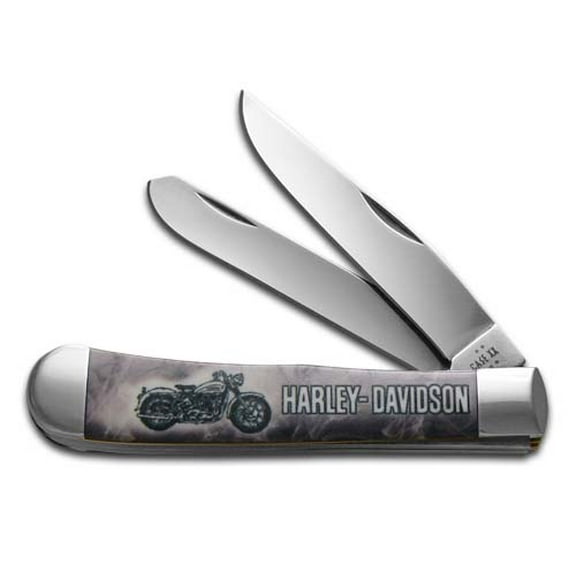 Case XX Knives Trapper Harley-Davidson White Synthetic Stainless Pocket Knife