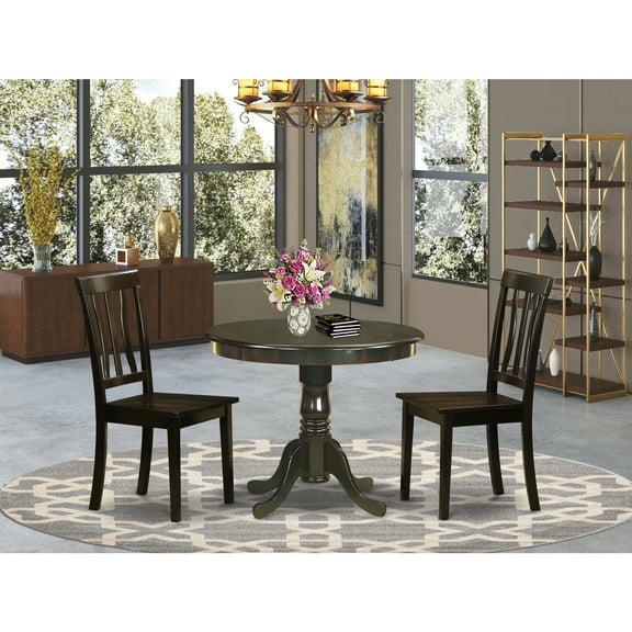 Bohemian Dining Set Round Table & Chairs Elegant Kitchen Table Set 36 Inch Round Table with 2 Dining Chairs