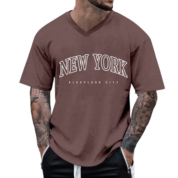 Camiseta oversize de verano para hombre, cuello redondo, manga corta, estampado urbano, informal - Poliéster/spandex, corte holgado, estilo deportivo/urbano