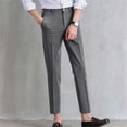 thumbnail image 5 of JAKANYQ Men's Pants Summer Slim Fit Small Foot Casual Business Cropped Suit Pants Trouser Skin-Friendly Relaxed, 5 of 5