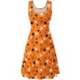 thumbnail image 4 of Vestido sin mangas cómodo suelto con estampado de Halloween con cuello redondo de verano para mujer a la moda Fridja  hjkh334, 4 of 5