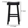 thumbnail image 5 of Bianca Barstool Set of 2- Saddle Seat- Farmhouses Style Black Solid Wood, 5 of 6