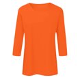 thumbnail image 4 of Towmus Women's Casual 3/4 Sleeve T-Shirts Round Neck Graphic Printed Tunic Tops Basic Tees Blouses, 4 of 5