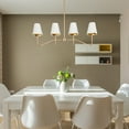 thumbnail image 5 of LNC 4-Light Modern Chandelier with White Fabric Finish for Living Room, 5 of 7