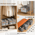 thumbnail image 3 of VOZOGO 2 Pack Shoe Organizer for Closet,Fits up to 32 Pairs,Adjustable Dividers for Shoe Storage,Fabric Shoe Storage Bins with Clear Cover,Grey, 3 of 9