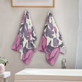 thumbnail image 4 of Purple Elegant Flowers Hand Towel Absorbent Bath Towels for Bathroom Sports Gym(28.3" X 14.4") Set of 2, 4 of 8