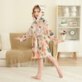 thumbnail image 4 of FORMRS Niños Bathrobe Unisex Hooded Robe Soft Plush Pajamas Sleepwear, Size 2-3T, Pink Fall Coffee, 4 of 7