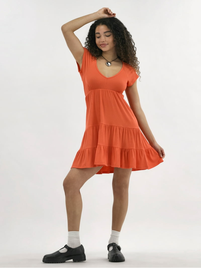 【OVERDUE FLAIR】BABYDOLL MINI DRESS No Boundaries Babydoll Mini Dress, Women's - Walmart.com