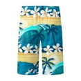 thumbnail image 4 of JNGSA Mens Swim Trunks Board Shorts Long Quick Dry Swim Shorts Hawaiian Beach Shorts with Pocket Elastic Waist Print Shorts Blue 6 Clearance, 4 of 5