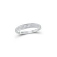 thumbnail image 1 of Sterling Silver Womens Baguette Diamond Wedding Band 1/4 Cttw, 1 of 4