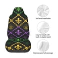 thumbnail image 4 of Fotbe Mardi Gra Geometric Funda para Asiento de Auto con Estampado – Impermeable y Antisudor – Ajuste Universal, Lavable a Máquina, Antideslizante (1 Pieza), 4 of 5