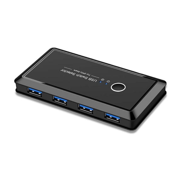 USB 3.0 Switch Selector, KVM Switch Sharing Box Selector 4Port Peripheral Switcher KM Adapter KVM Console Hub for Office PC Printer Mouse Keyboard