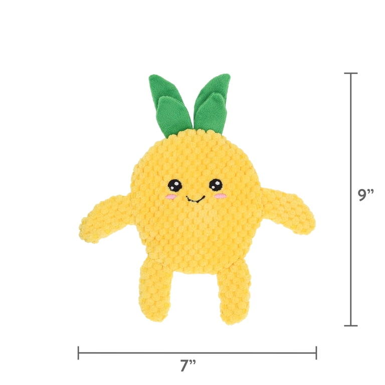 Vibrant Life Summer Flattie Bird and Pineapple Dog Toys with