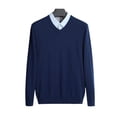 thumbnail image 5 of Cotton Sweater Men Long Sleeve Pullovers Outwear Man V Neck Male Sweaters Fashion Brand Loose Fit Knitting Clothing Korean Style, 5 of 5