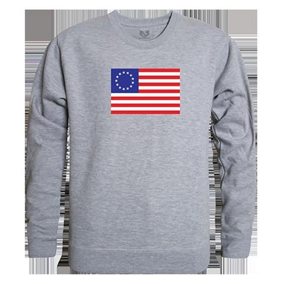 Betsy Ross 2 Graphic Crewneck Sweatshirt, Heather Gray - Medium