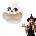 thumbnail image 4 of SMKE Cute Halloween Candy Bowl Ceramic Candle Holder 4.02In Ghost Candle Holder For Halloween Decor Home Tabletop Mantel Fireplace Spooky Gothic Candle Sconce Halloween Spooky Table Decor, 4 of 4