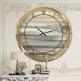 thumbnail image 2 of Designart 'watercolor colorfields II' Metal Wall Clock, 2 of 3