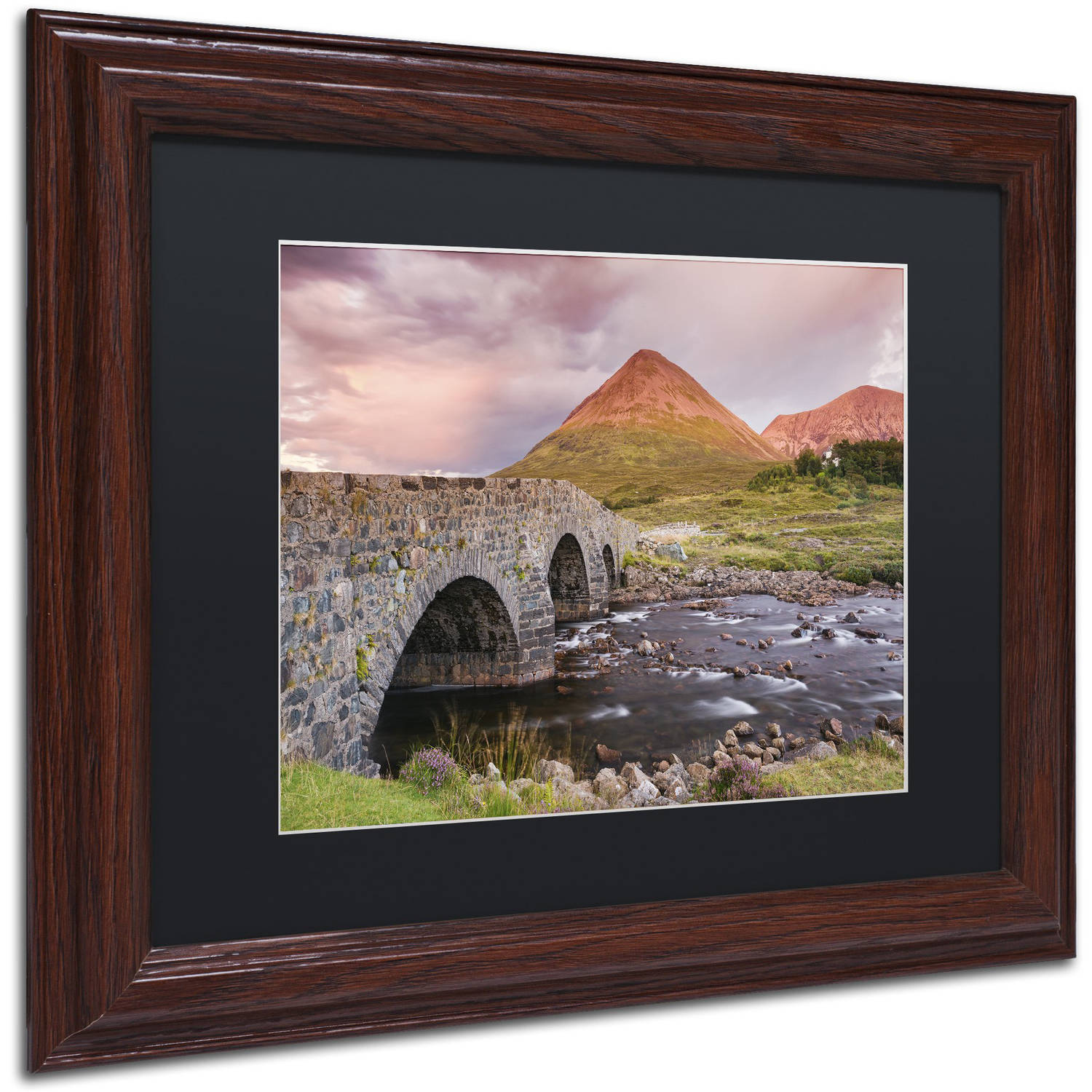 Trademark Fine Art "Scottish Bridge" Canvas Art by Michael Blanchette Photography Black Matte, Wood Frame
