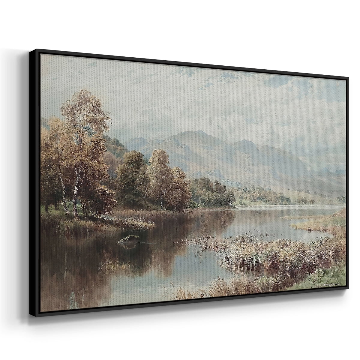 Vintage Landscape-XXIV By Wexford Home Framed in Black Wood Gallery Wrapped Canvas 27 in. x 41 in.