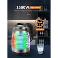 thumbnail image 2 of Electric Kettle, Glass Kettle Temperature Control with 5 Colors LED Lights Variable, Keep Warm, 1.7L/1500W, 2 of 9