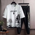 thumbnail image 4 of Ropa para hombres Slim Fit Chic Básica Kpop Casual Cool Grey Pantalones Conjuntos Camiseta masculina Elástica Suelta Alta Calidad 5xl Lujo Xl S Top, 4 of 4