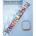 thumbnail image 2 of XIHAMA Resin Watch Bands for Apple Watch Band 40mm 41mm 44mm 45mm iWatch Watch Strap with Glitter Bling Protective Case Cover Wristband for Apple Watch Series 8 7 SE SE2 6 5 4, 2 of 7