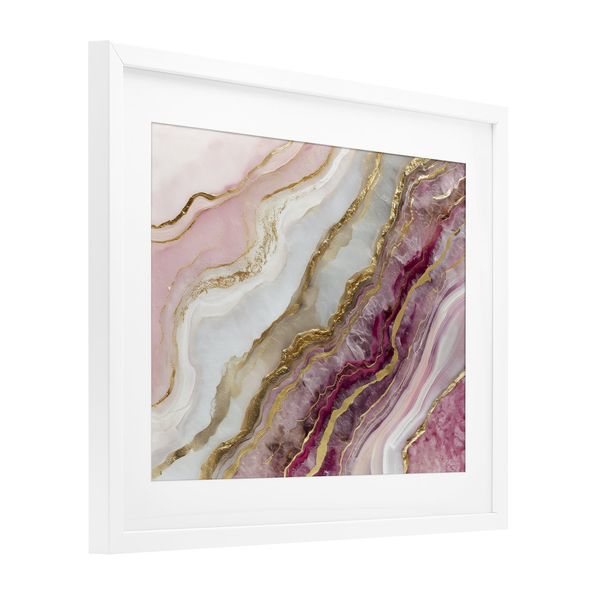 Stupell Industries Frozen Petal Stone White Framed Print Under Glass, design by Svetlana Aleynikova