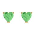 thumbnail image 3 of Clara Pucci 1.5 ct Brilliant Heart Cut Studs VVS1 Genuine Conflict free Green Zircon Solid 18K Yellow Gold Designer Everyday Earrings Push back, 3 of 5
