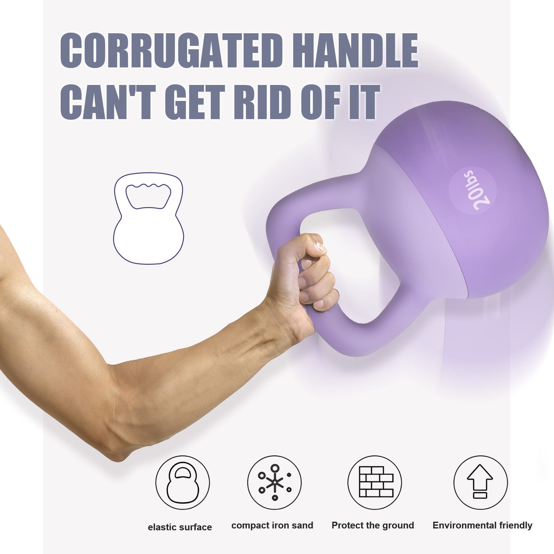 SogesPower Soft Kettlebells,Iron Sand Filled Weights Strength Training Kettlebells,Shock-Proof Weights and Wide-Grip Handle,Fitness Soft Kettlebells for Women Men,Home Gym Kettlebells,Purple,5LBS