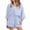 Light Blue, variant on JULMCOMO 2 Piece Sets for Women Striped Button Down Long Sleeve Shirts Drawstring Wide Leg Summer Shorts Cruise Lounge Outfits Gray L