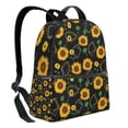 thumbnail image 2 of Lsque Sunflowers3 Pattern Backpack – School Travel Canvas Daypack with Ergonomic Padded Straps, Multiple Compartments & Leather Handle, 2 of 5