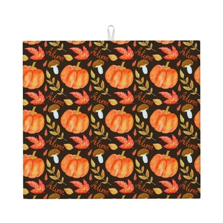 

Matuu Autumn Pumpkin for Dish Drying Mat for Kitchen Counter for Kitchen and Dining Kitchen Counter Accessories 16 x18