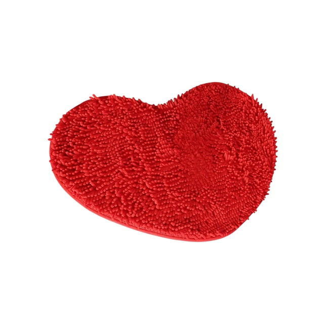 Yhmxh Alfombrillas de baño para baño Alfombra de baño Felpudo con forma de corazón, absorbente, antideslizante, para baño, entrada, ceremonia de boda Decoración del baño
