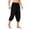 Black, variant on asjyhkr Mens Capri Joggers Cotton Linen Drawstring Elastic Sweatpants Wiht Pockets Athletic Running Gym Trousers