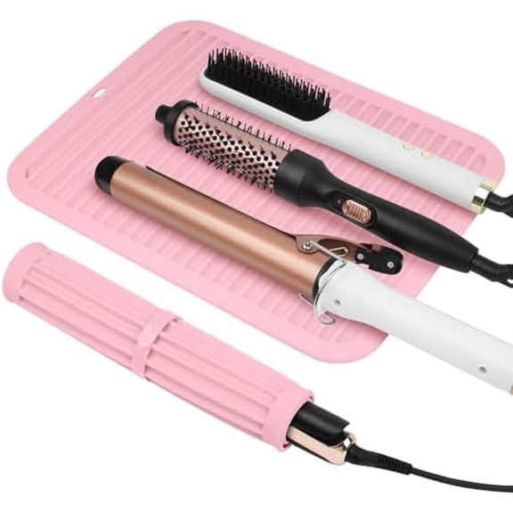 Oversize  Heat Resistant Mat for Hair Tools, Curling Iron Flat Iron Hair Straightener Holder Mat, Portable Hot Tools Cover Pad for Travel  Salon(14.2" x 11.0")