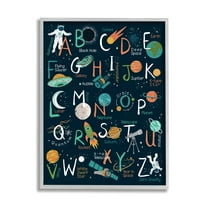 Stupell Industries Starry Space Alphabet Fantasy Constellations UFO ABC's, 24 x 30, Designed by Lisa Whitebutton