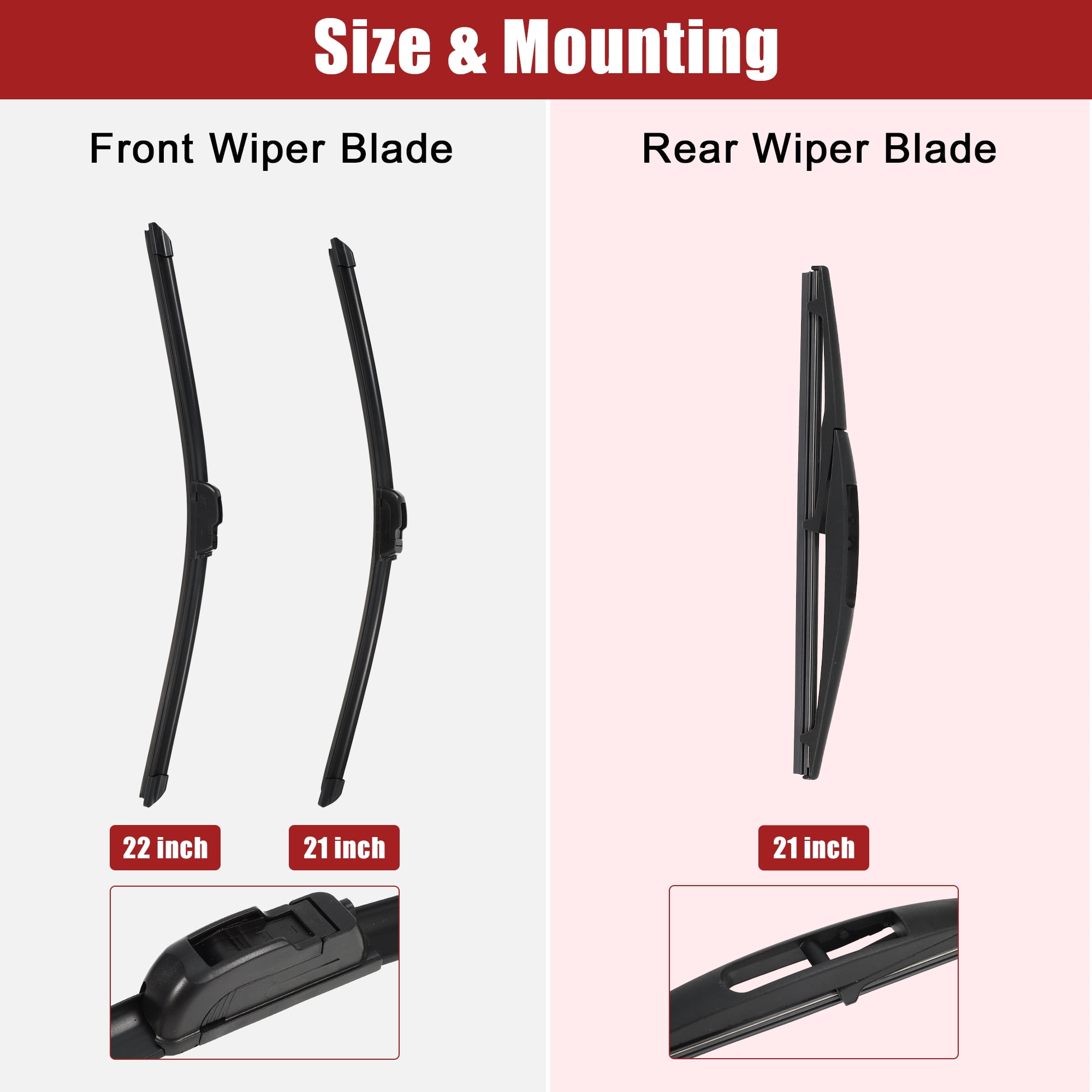 Unique Bargains 22" 21" Front Rear Windshield Wiper Blade Set for Jeep Grand Cherokee