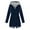 AG876# Navy, variant on ZXLBBD Women Solid Color Rain Jacket Plus Size Waterproof Hooded Windproof Coat Casual Outdoor Versatile Daily Wear