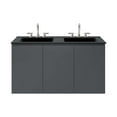 thumbnail image 3 of Modway Bryn 48" Modern Wood/Ceramic Double Sink Bathroom Vanity in Gray/Black, 3 of 8