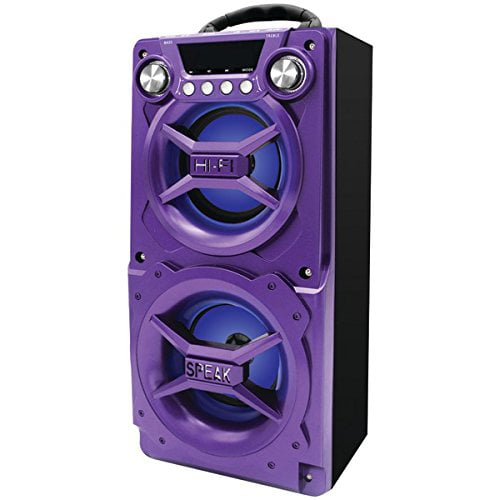 Sylvania SP328-PURPLE Bluetooth Speaker, Internal Battery, Speakerphone, USB Charging, Purple