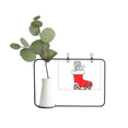 thumbnail image 1 of Horus mas Sleigh Flower Metal Picture Frame Cerac Vase Decor, 1 of 3