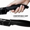 thumbnail image 4 of Hecef 5-Piece Kitchen Knife Set, Marble Pattern Coated Sharp Stainless Steel Santoku Bread Knife, Dishwasher Safe, 4 of 13