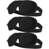 SMUG 100% Blackout Deep Sleep Mask, Adult, Contoured 3D Lash Protector, Black, 3 Pack