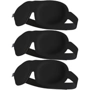 SMUG 100% Blackout Deep Sleep Mask, Adult, Contoured 3D Lash Protector, Black, 3 Pack