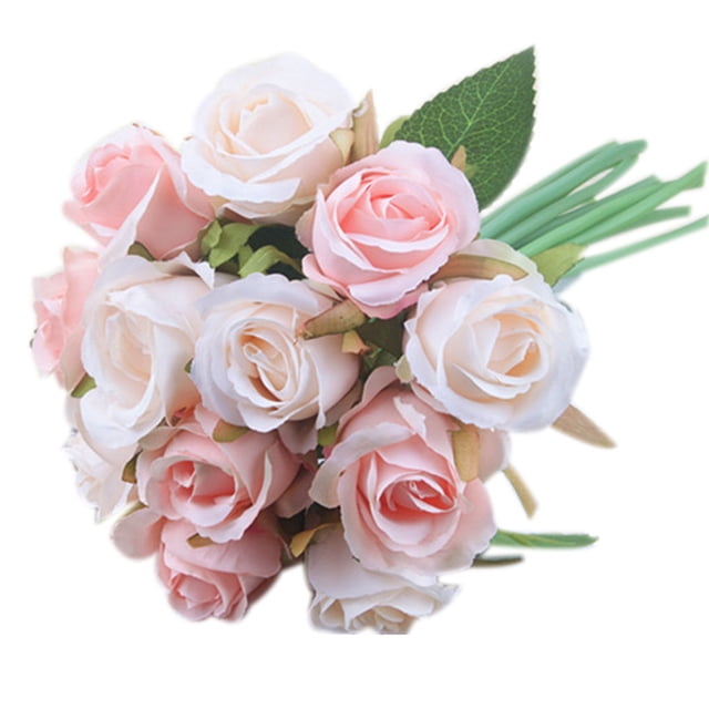 Rosa Sosteniendo Flores Ramo Novia Accesorios de Fotografía de Boda Flores Falsas Artificiales 12 Piezas kenally JJ19843-03